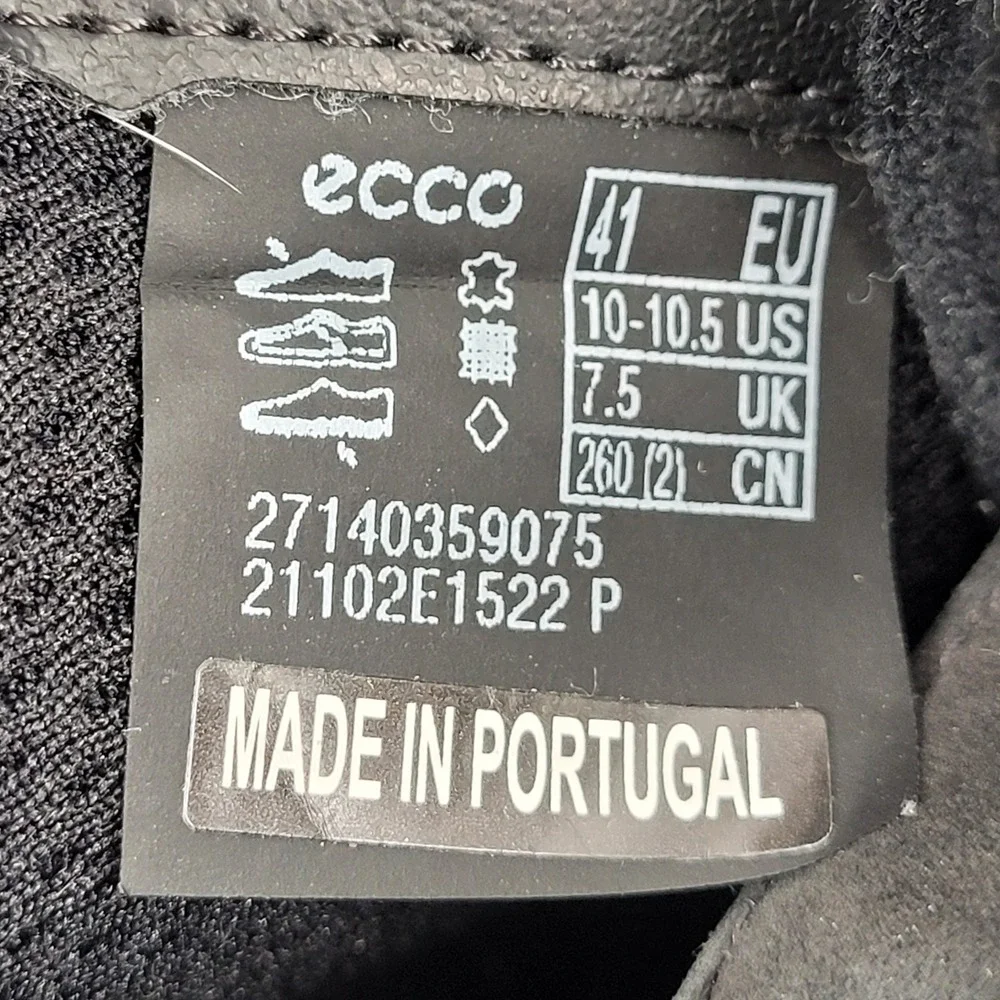 ECCO Mens Tredtray‎ Black Nubuck Leather Derby Shoes Size 41 US 10-10.5